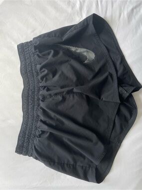 Nike Black Shorts with White Swoosh Accent